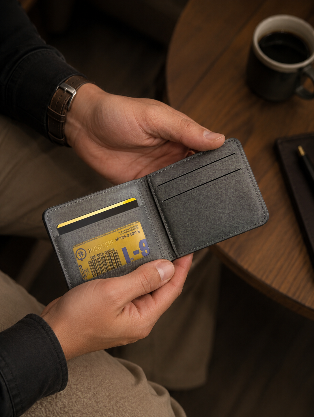 Ox & Blade Premium Genuine Cow Leather Slim Wallet – Grey