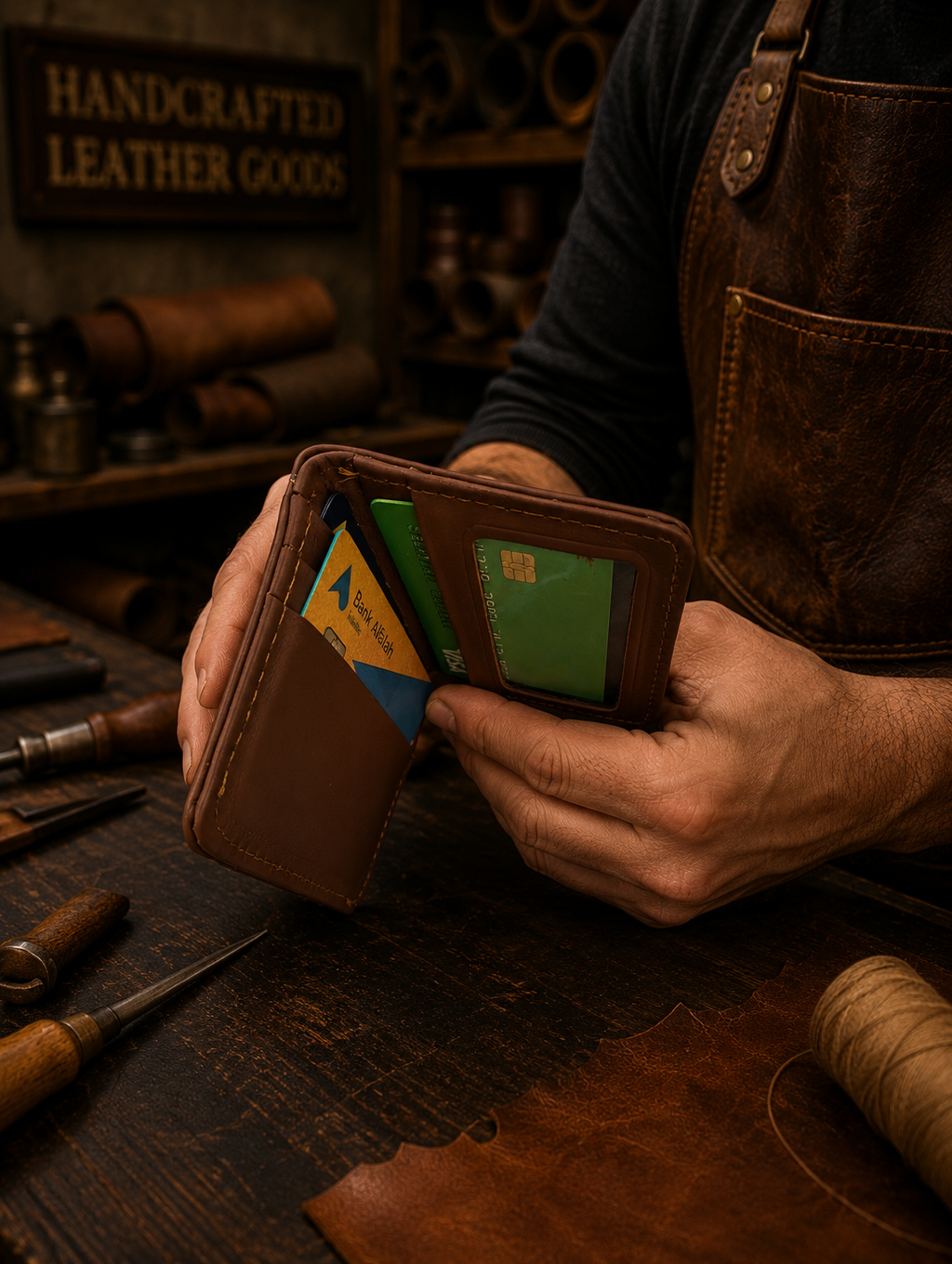Ox & Blade Premium Genuine Leather Card Holder Wallet – Brown