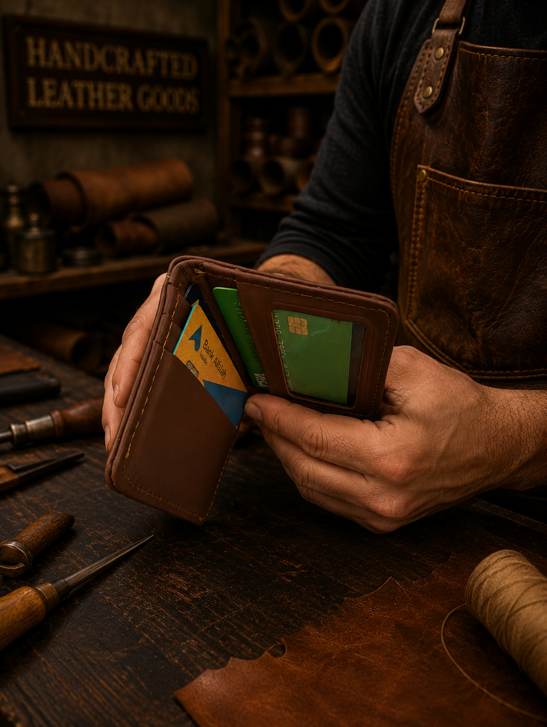 Ox & Blade Premium Genuine Leather Card Holder Wallet – Brown