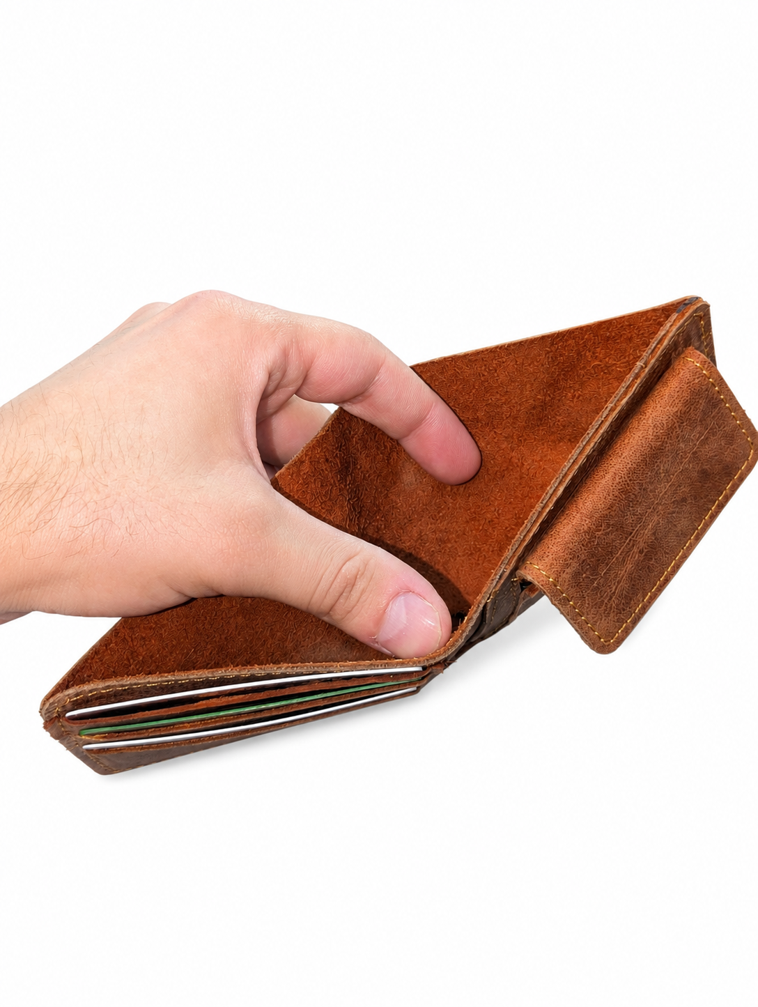 Crazy Horse Premium Leather Wallet with coin pocket for Men – Genuine Cow Leather Bifold Wallet