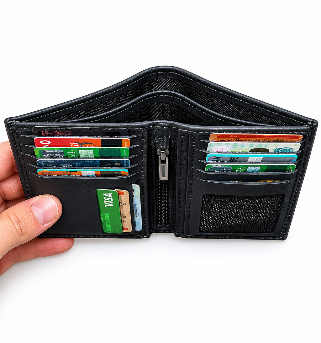 Premium Genuine Leather Long Wallet – Slim Bifold Card Holder Wallet