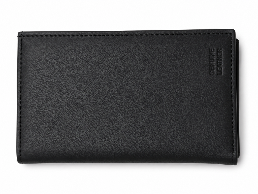 Premium Genuine Leather Long Wallet – Slim Bifold Card Holder Wallet