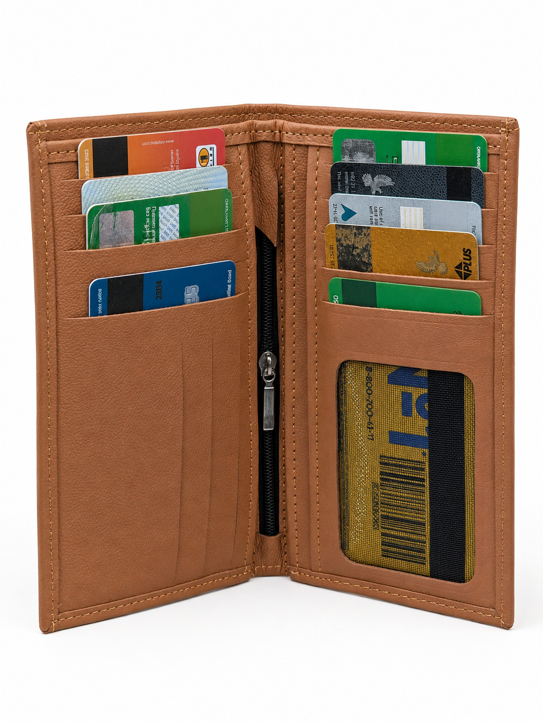 Premium Genuine Leather Long Wallet – Slim Bifold Card Holder Wallet