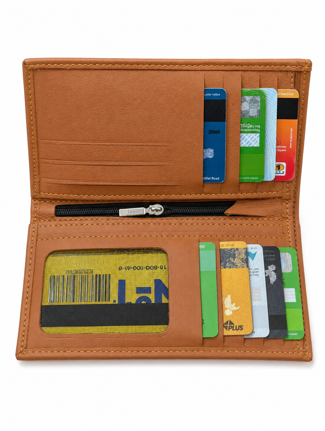 Premium Genuine Leather Long Wallet – Slim Bifold Card Holder Wallet