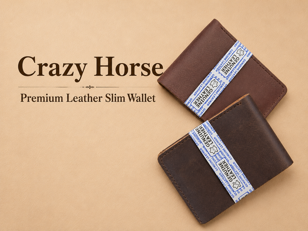 Crazy Horse Premium Leather Slim Wallet for Men – Genuine Cow Leather Bifold Wallet