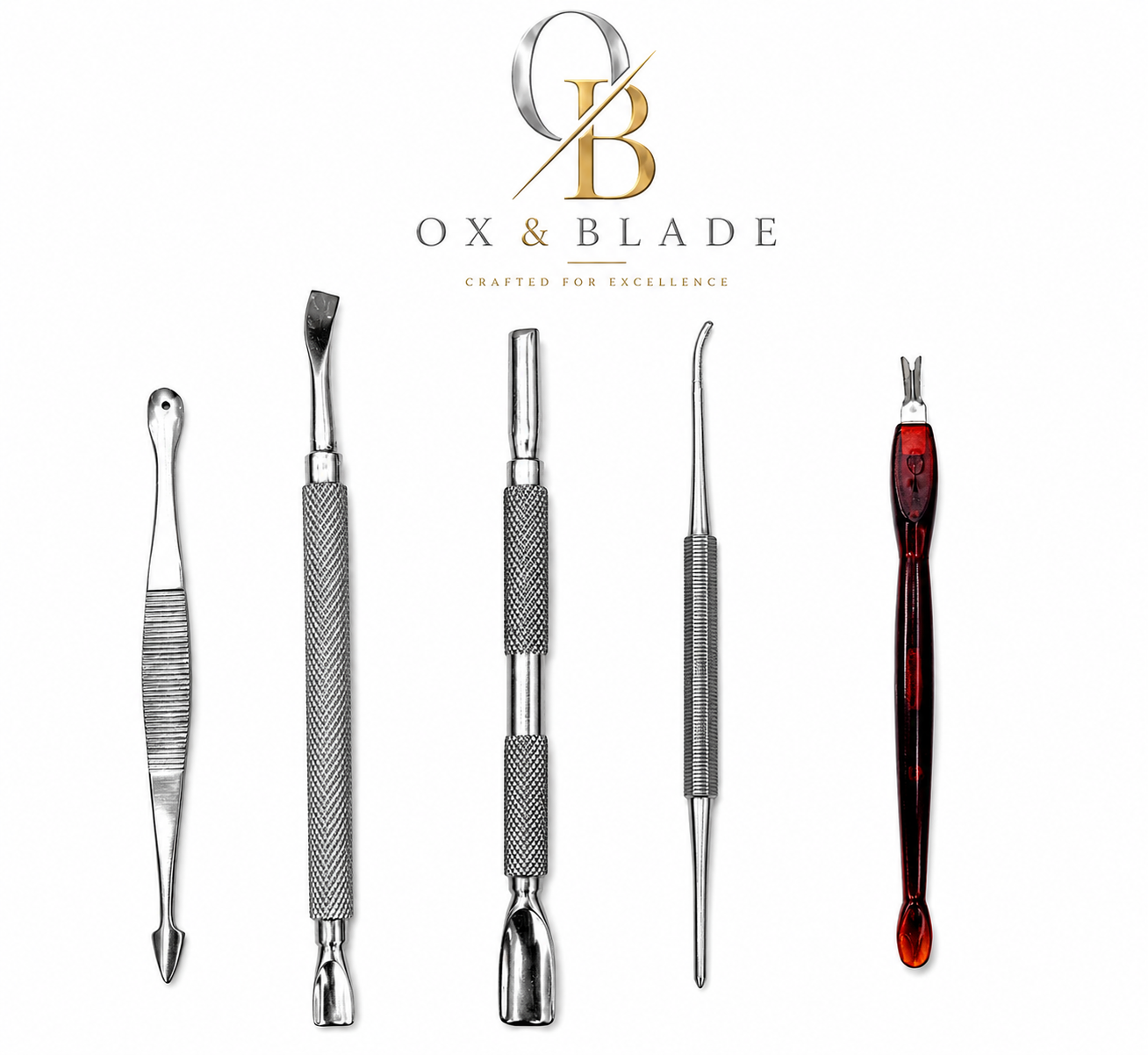 Ox & Blade Premium 10-in-1 Manicure & Pedicure Kit – Professional Nail Care Set with Luxury Travel Pouch